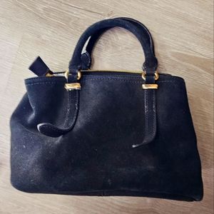 Zara suede mini black handbag